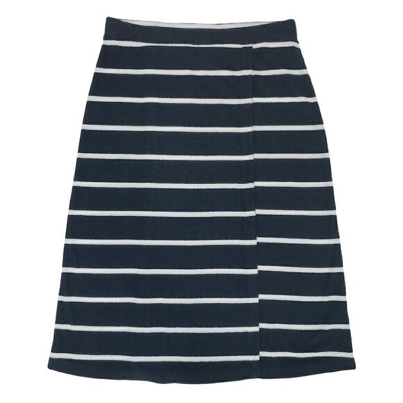 NWT CLUB MONACO Navy Terry Toweling Striped Faux Wrap Skirt - Picture 4 of 14